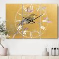 thumbnail image 2 of DesignArt Gold Bird on Blossoms III Large Wall Clock, 2 of 2