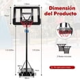 thumbnail image 3 of Costway Canasta de Baloncesto Altura Ajustable 1,3-3,05m con Ruedas y Base Rellenable para Niños y Adultos Negro, 3 of 10