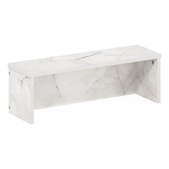 Pemberly Row 18-Inch Kitchen Counter Stackable Organizer Shelf in Marble White