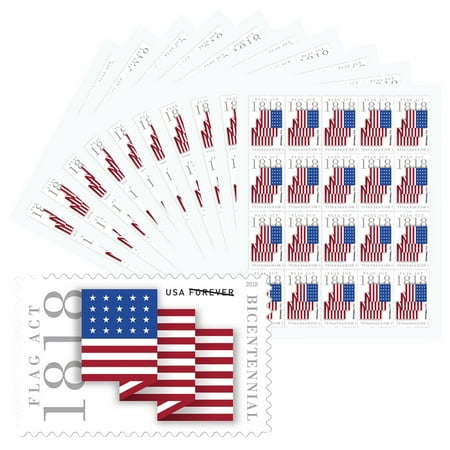 - Flag Act of 1818, 10 Sheets of 20 USPS First Class Postage Stamp Celebrate American Stripes Star Patriotic Celebration Wedding (200 Stamps)