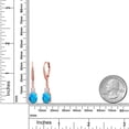 thumbnail image 6 of Gem Stone King 18K Rose Gold Plated Silver Blue Opal and White Moissanite Dangle Earrings for Women with Lab Grown Diamond (1.61 Cttw, Oval Cabochon 9X7MM), 6 of 6