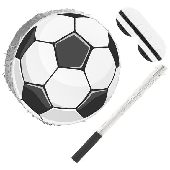 HOOWIFFY 1Set Soccer Pinata with Stick and Blindfold for Party Decor Durable Cardboard