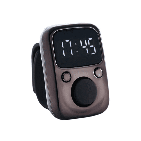 LED Electronic Counter Rechargeable with Time Counter Convenient 5-Digit Adjustable Finger Ring Counter Brown,1 * Finger ring counter 1 * USB charging cable,Brown