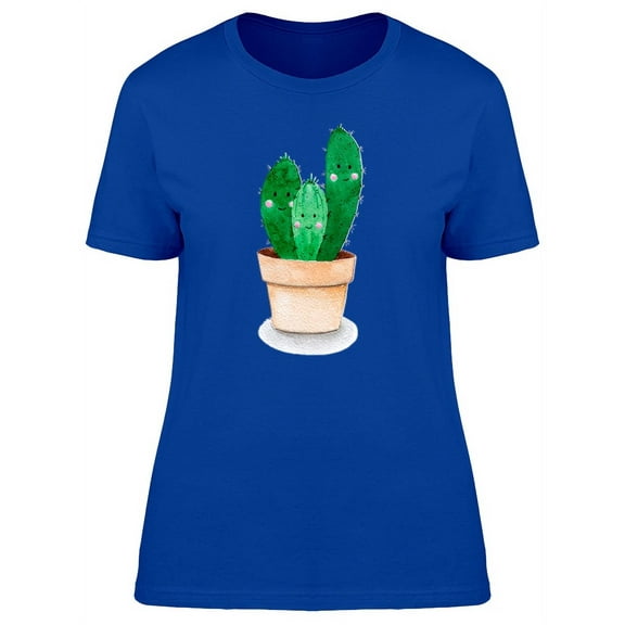 Cute Happy Cactuses In A Pot T-Shirt Women -Image by Shutterstock, Female Small