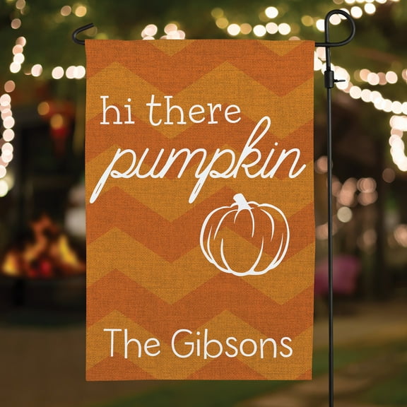 Hi There Pumpkin Personalized Garden Flag