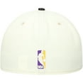 thumbnail image 4 of Men's New Era White/Black Los Angeles Lakers Faux Leather Visor Two-Tone 59FIFTY Fitted Hat, 4 of 6