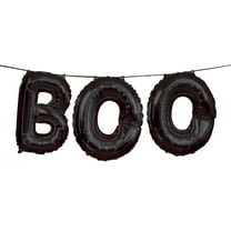 Foil Black Boo Halloween Letter Balloon Banner Kit