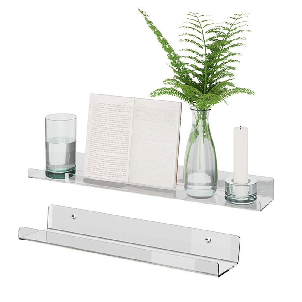 Details about 12 Inch Contemporary Clear Acrylic Floating Shelf/Wall Mounted Display Organizer Details about 12 Inch Contemporary Clear Acrylic Floating Shelf/Wall Mounted Display Organizer