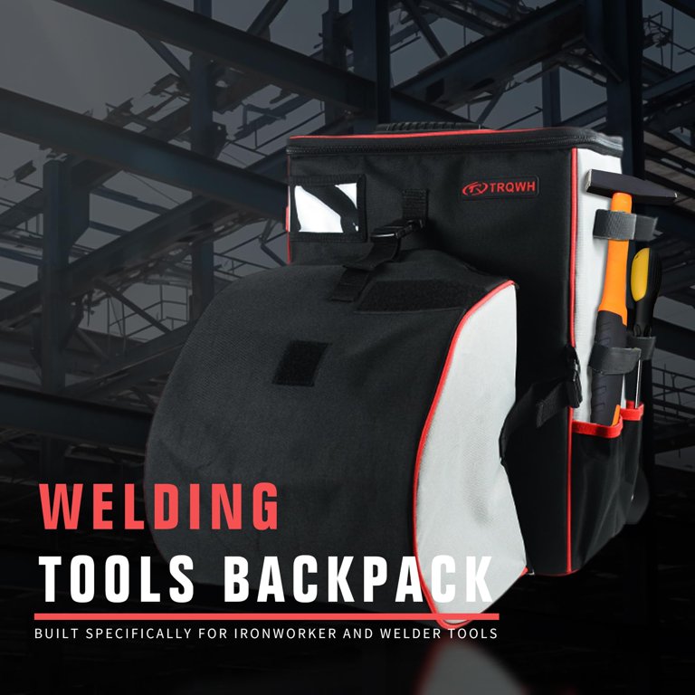 Welding Backpack – Waterproof, Large Capacity Tool Bag With Helmet Catch, Reinforced Bottom For Welding Gear