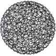 thumbnail image 3 of Woven Paper Tabletop Collection Holiday or Event Décor, Reversible Round Placemat Set, 15" Dia, Black, 6, Piece, 3 of 4