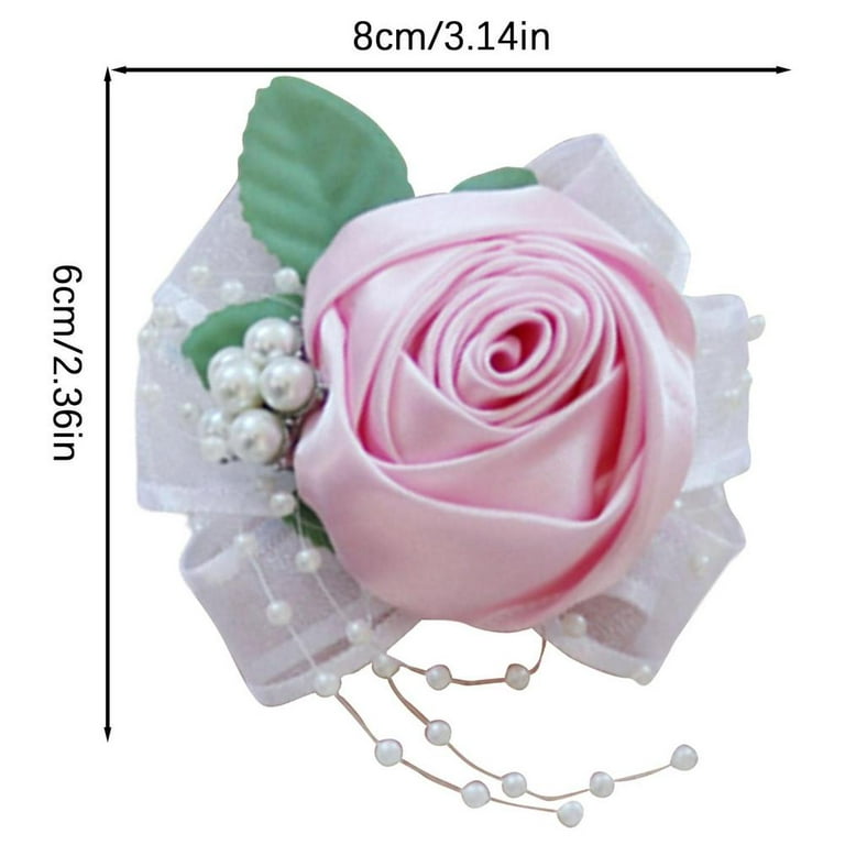 Wrist Corsages For Wedding, Bridesmaid Rose Bud Hand Corsage, Wristband  For Girl Bridesmaid Wedding Party Prom Flower Corsage Hand Flower