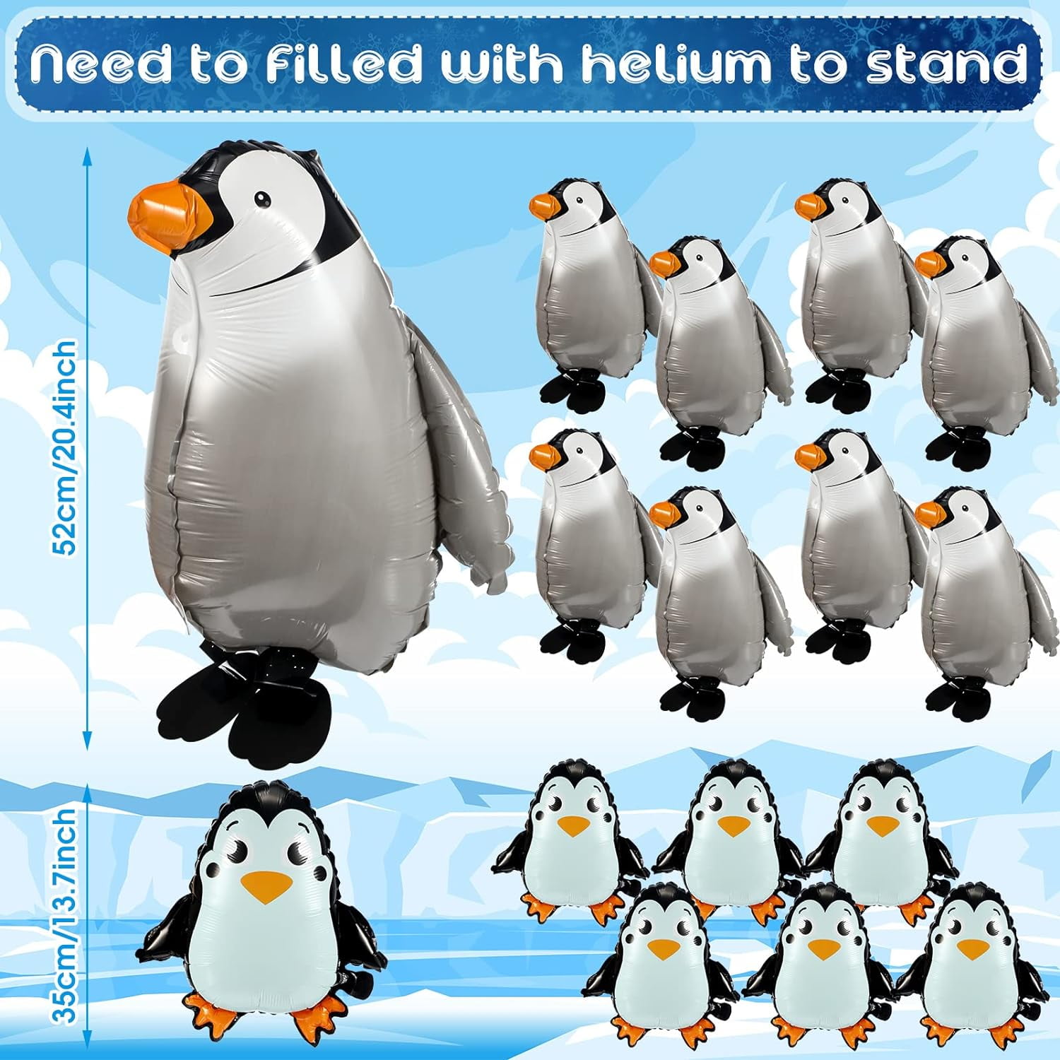 14 Pieces Penguin Balloons Jumbo Walking Penguin Foil Balloon for Birthday Party Favor Wedding Supplies