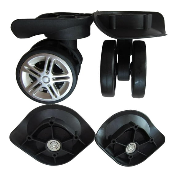 2 Pieces Replacement Luggage Suitcase Wheels Swivel Mute Casters Black , , 5.8cm