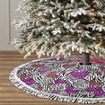thumbnail image 3 of Christmas Tree Skirt, purple hearts zebra leopard Christmas Tree Decorations Indoor, Tree Skirts Mat With Tassel Trim for Halloween New Year Holiday Christmas Party Decor 30 Inches, 3 of 7