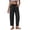 Black #010, variant on Womens Wide Leg Linen Pants Elastic Waist Lightweight Casual Flowy Palazzo Lounge Trousers with Pockets, 2XL