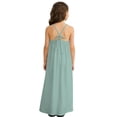 thumbnail image 3 of oqasdz Girls Dresses Kids Backless Casual Spaghetti Strap Beach Maxi Loose Flowy Sundress Solid Color Holiday Party Dress, 3 of 7