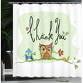 thumbnail image 4 of Ambesonne Animal Shower Curtain, Bird Owl, 69"Wx84"L, Green, 4 of 5