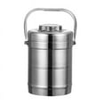 thumbnail image 2 of Thickened Portable Stainless Steel Double-layer Insulated Pot Lunch Box for Office Workers And Students Large Capacity Lunch Box (Pale Silver), 2 of 7