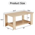 thumbnail image 6 of iRerts Coffee Tables for Living Room, 2 Tier Modern Rectangular Wood Coffee Table with Storage Shelf Side End Table for Small Spaces, Home Living Room, Office, Natural, 6 of 10