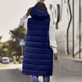 thumbnail image 4 of MOJOGO Women's Puffer Vest Quilted Snap Sleeveless Mid-Length Outwear Jackets Warm Fall Winter Down Coats with Hood Navy S, 4 of 6