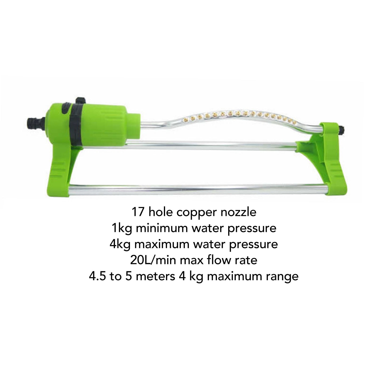 BIMZUC 17-Hole Adjustable Lawn Oscillating Sprinkler, Automatic Oscillating Water Sprinkler for Garden (18.1 inches / 46 cm)