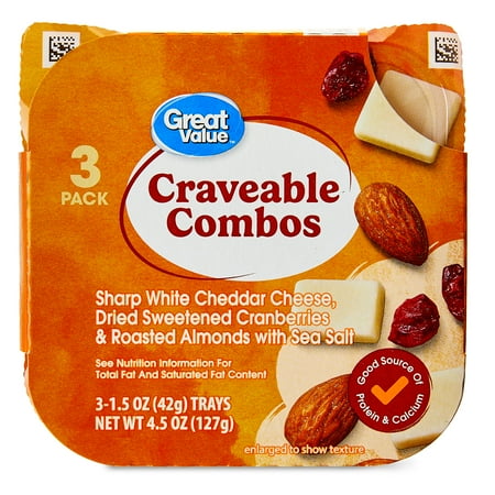 Great Value Craveable Combos Snack Trays, 1.5 oz, 3 Count