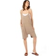 thumbnail image 2 of Double Zero Women's Oversized Baggy Side Pockets Harem Fit Romper (Mocha, Medium), 2 of 4