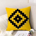 thumbnail image 3 of Juego De Fundas De Almohadas Estampadas 45×45cm, 4 Piezas Liso Amarillo Con Negro Hoja, 3 of 6