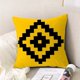thumbnail image 3 of Juego De Fundas De Almohadas Estampadas 45×45cm, 4 Piezas Liso Amarillo Con Negro Hoja, 3 of 6
