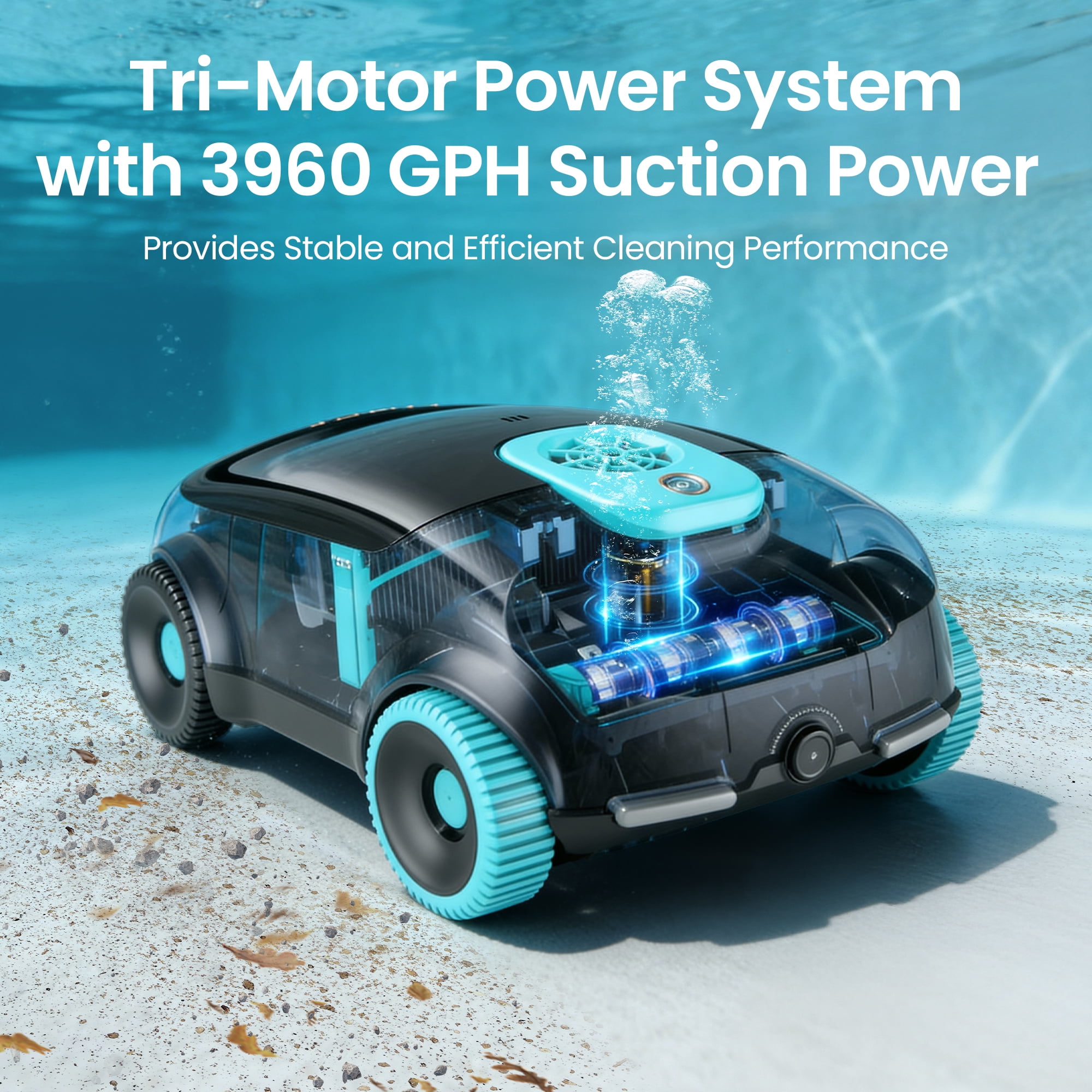 Aiper Scuba 1100W Cordless Robotic Pool Cleaner for Above-ground and Flat-floored In-ground Pools