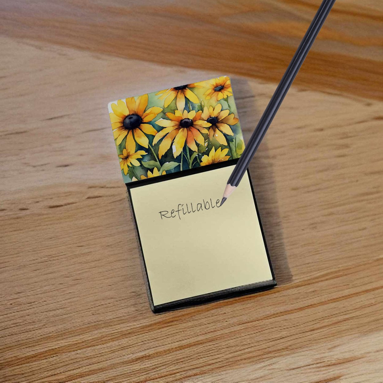 Maryland Black-Eyed Susans in Watercolor Sticky Note Holder 3.25 in x 5.25 in