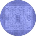 thumbnail image 1 of Ahgly Company Indoor Round Abstract Blue Modern Area Rugs, 8' Round, 1 of 4