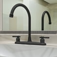 thumbnail image 6 of Kitchen Sink Faucet 2 Handle 8 Inch Centerset High Arc 360° Swivel Hot & Cold Faucet for Rv Camper Laundry Utility Bar Sinks Metallic RV Kitchen Faucet (Fit for 8 inch 2 or 3 Holes), Matte Black, 6 of 13