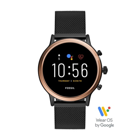 Fossil Gen 5 Julianna HR Smartwatch - Black Stainless Steel Mesh - Powered