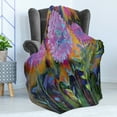 thumbnail image 4 of Psychedelic Soft Flannel Fleece Throw Blanket, Sixties Grunge Marigold Blossom Watercolor Effect Fantasy Garden Art Design, Cozy Plush for Indoor and Outdoor Use, 50" x 60", Multicolor, by Ambesonne, 4 of 5