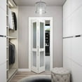 thumbnail image 2 of 30 in. x 80 in. x 1-3/8 in. Frosted Glass 2-Lite Shaker Primed Solid Wood Core Bi-Fold Door with Hardware Included, 2 of 3