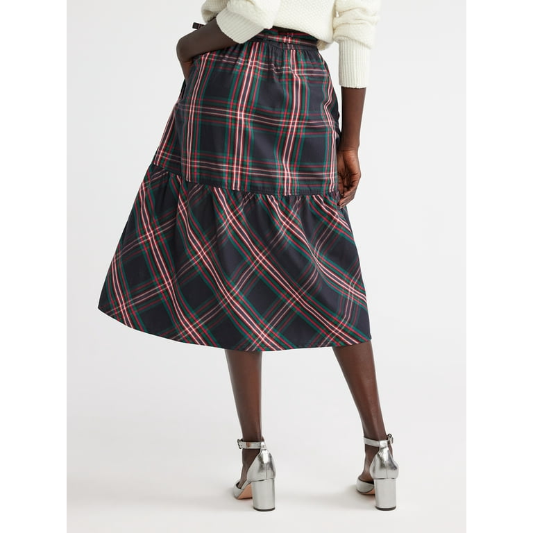 Free Assembly Women's Belted Midi Skirt, Sizes 0-22