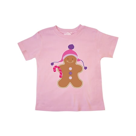 

Inktastic Gingerbread Cookie Wearing A Pink Hat Gift Toddler Toddler Girl T-Shirt