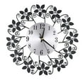 thumbnail image 1 of Forme de Fleur de Luxe Rétro Diamant Rond Quartz Horloge Art Mur Horloge Muet Décor de Salon de la Maison, 1 of 7