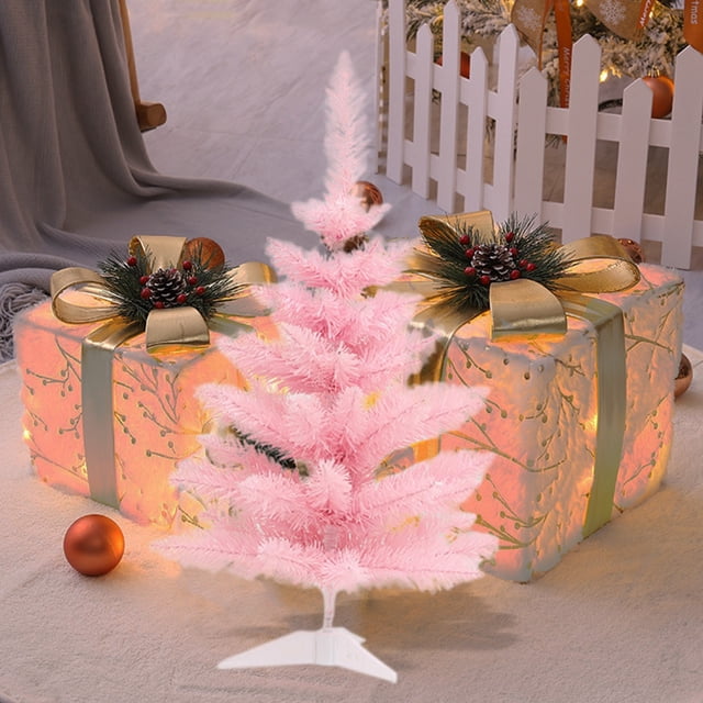 Mini árboles de Navidad artificiales con agujas flocadas de 60 cm, decoración de mesa con bayas y flores, árboles decorados para cocina, árbol artificial, agujas flocadas, bayas y flores,