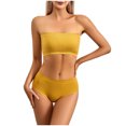 thumbnail image 4 of asdoklhq Summer Fall Sports Bras for Women 2026,Womens Fashion Plus Women's No-steel Ring Gathering No-marking Breathable Tube Top Underwear Briefs Suit, 4 of 9