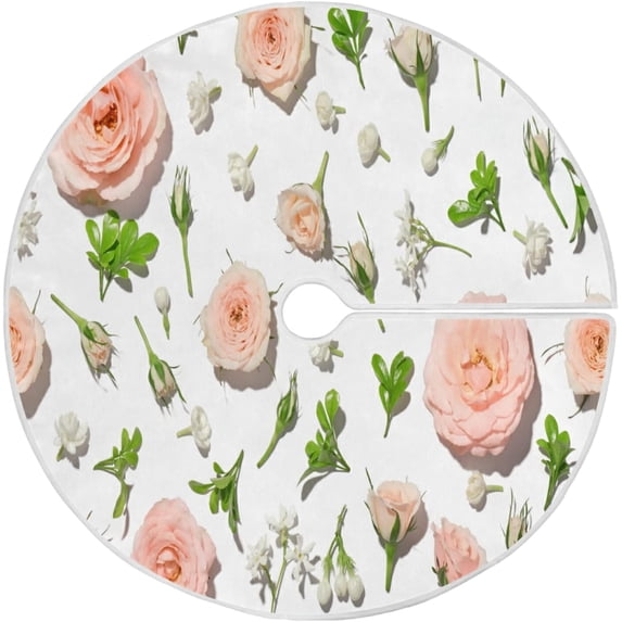 FMSHPON Valentine's Day Mother's Day Red Heart Love Xmas Christmas Tree Skirt Stand Mat for Holiday Party Decoration Indoor Outdoor 48 inches