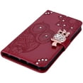thumbnail image 3 of Compatible with Samsung Galaxy A13 5G Case Glitter Stylish Crystal Owl with Wrist Strap Kickstand Magnetic Leather Wallet for Women Flip Phone Case for Samsung Galaxy A13 5G Red YK, 3 of 7