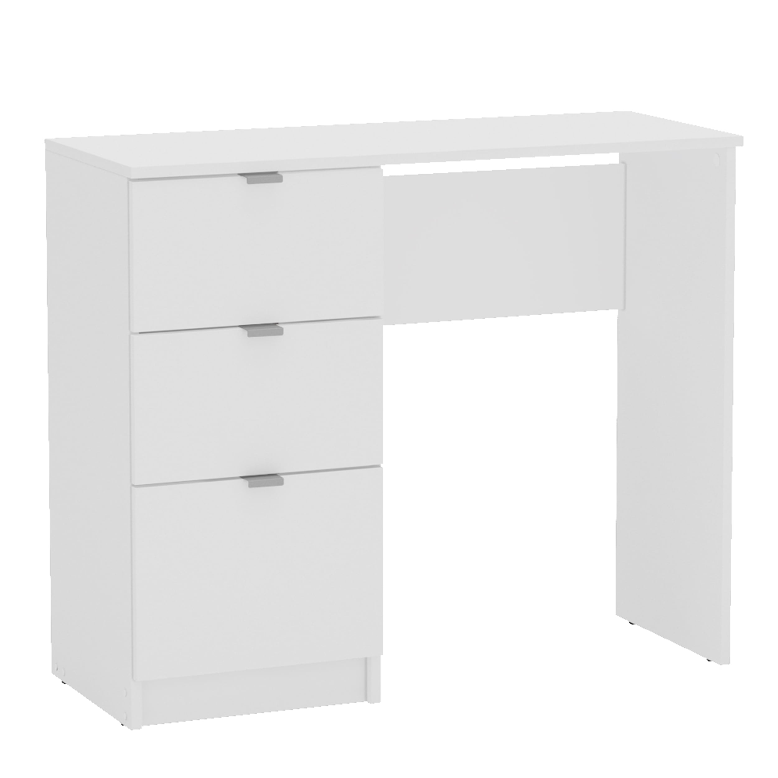 Polifurniture Cambridge 36 in. Modern Writing Desk with 3 Drawers White Walmart