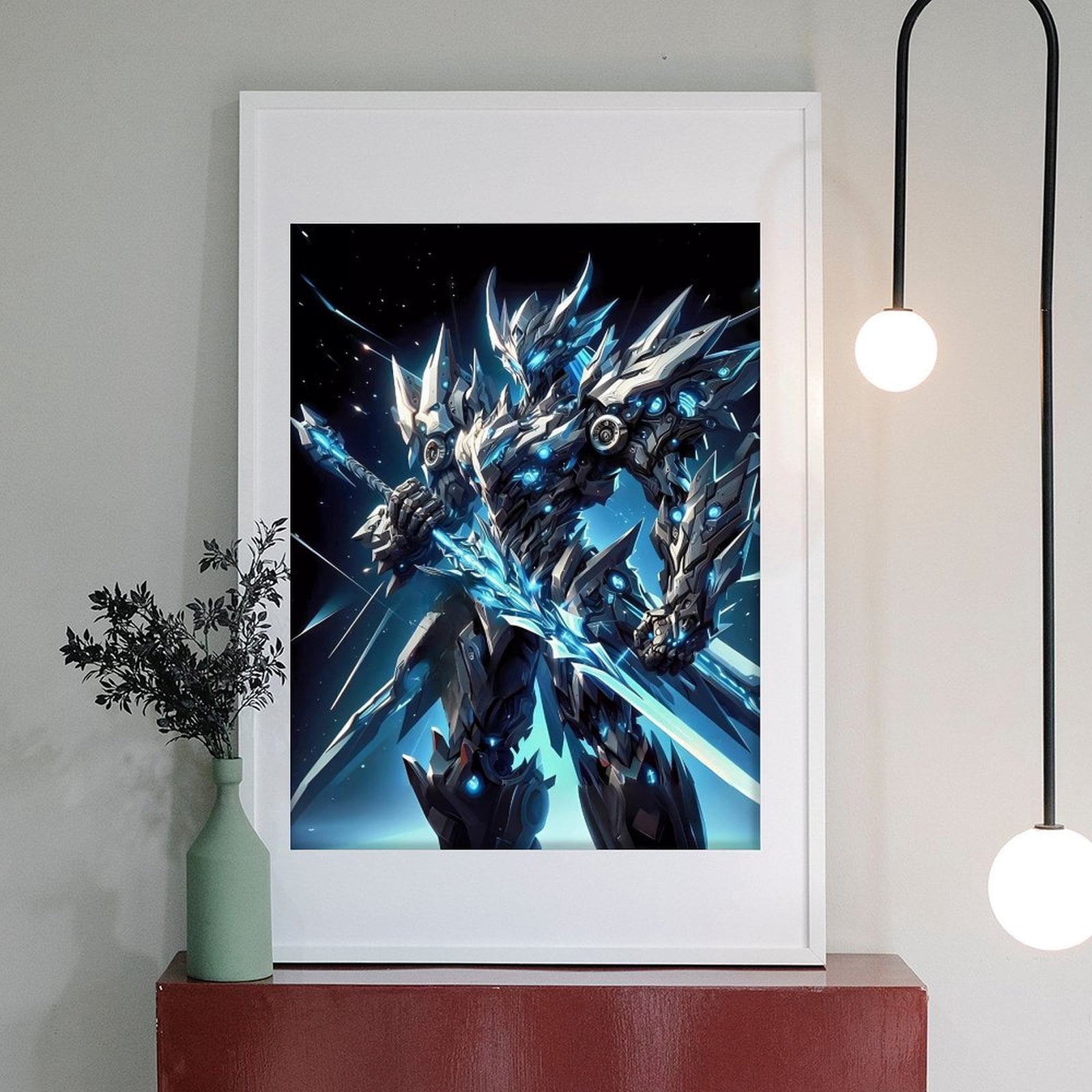 Diamond Art Kits for Adults - 5d Futuristic Robotic Warrior Sword Battle Diamond Painting for Adults, Diamond Art for Adults Beginners, Frameless Diamond Painting Kits for Adults for Home Wall Decor