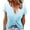 Light Blue, variant on Women Plus Size Tops,Blouse for Women Printed Short Sleeve T Shirt with Snap Buttons Round Neck Tops