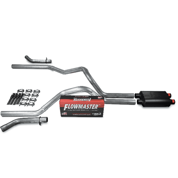 00-06 GM 2500 Dual Inlet Exhaust Kit Flowmaster 40 Series Corner Exit
