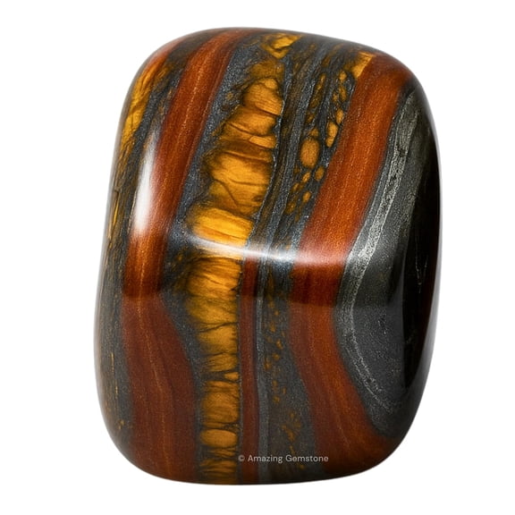 Iron Tiger Eye Crystal Tumbled Stones Polished Rocks - (1 Piece)