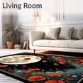 thumbnail image 2 of ODIKA 2'x3' Machine Washable Non-Slip Area Rug, Black Poppy Moon Mystical Floral Celestial High Traffic Rug, Red, 84133, 2 of 7