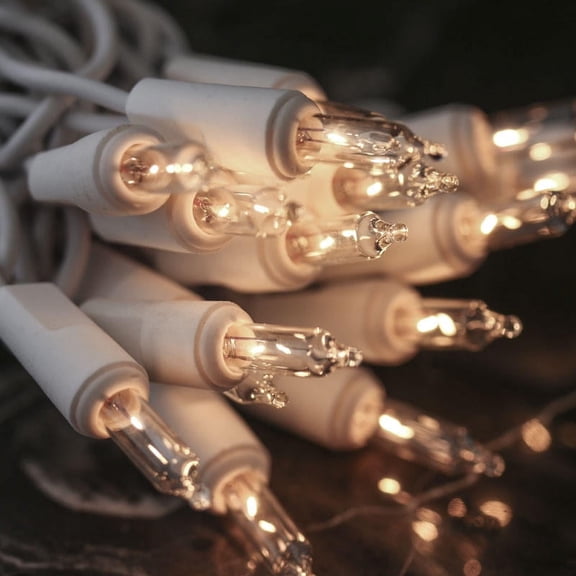 Factory Direct Craft Clear Bulb White Cord String Lights, Set of 4, 35 Count Indoor Mini Lights